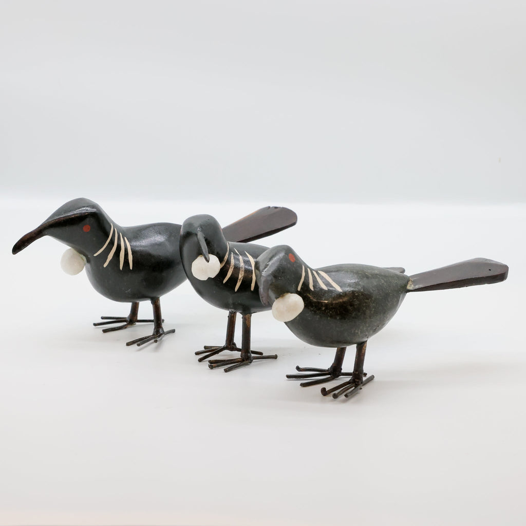 Stone Tūī sculpture, New Zealand native bird art