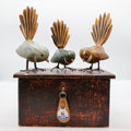Stone Pīwakawaka (fantail) sculpture handcrafted in Arrowtown, New Zealand