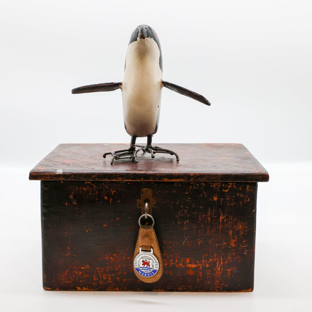 Stone Penguin sculpture, New Zealand native bird art