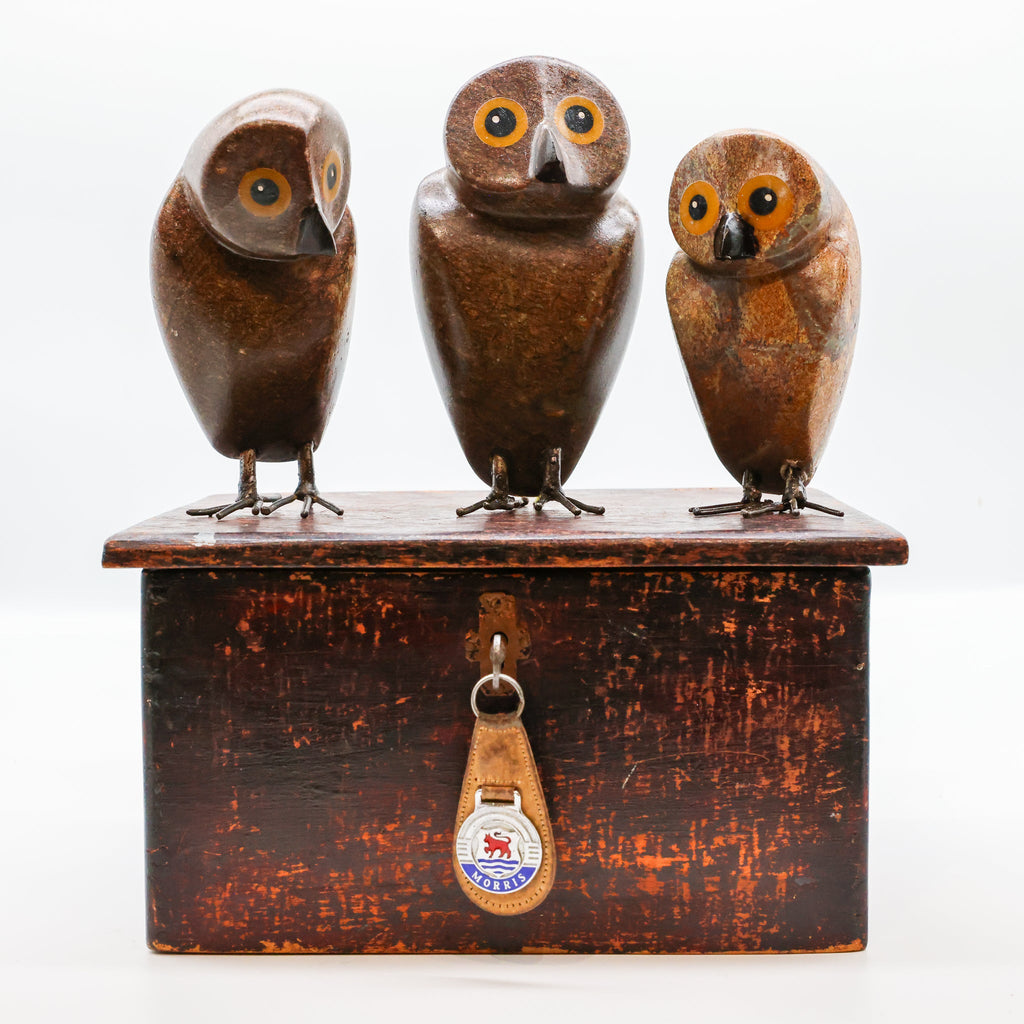 Stone Ruru (morepork) sculpture handcrafted in Arrowtown, New Zealand