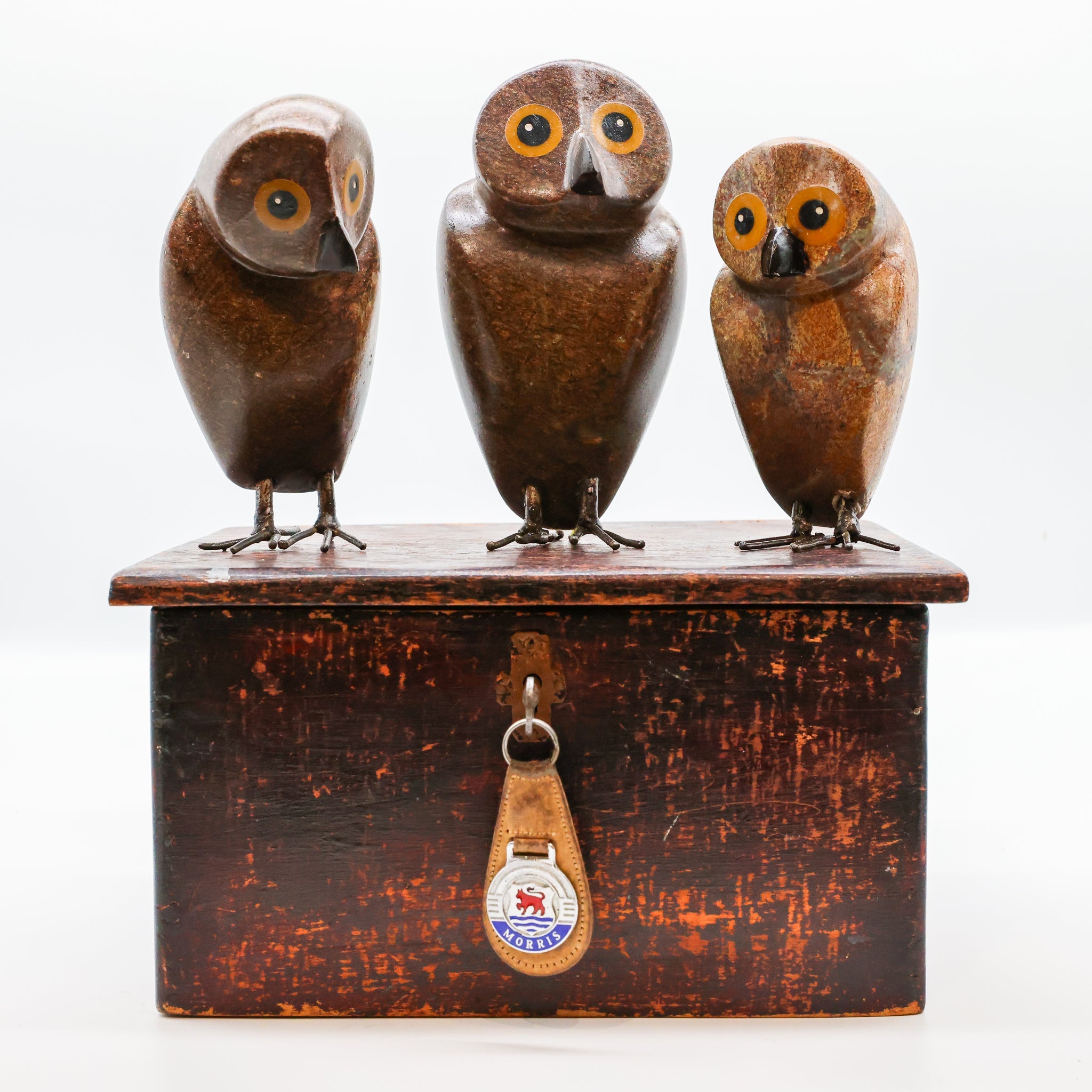 Stone Ruru (morepork) sculpture handcrafted in Arrowtown, New Zealand