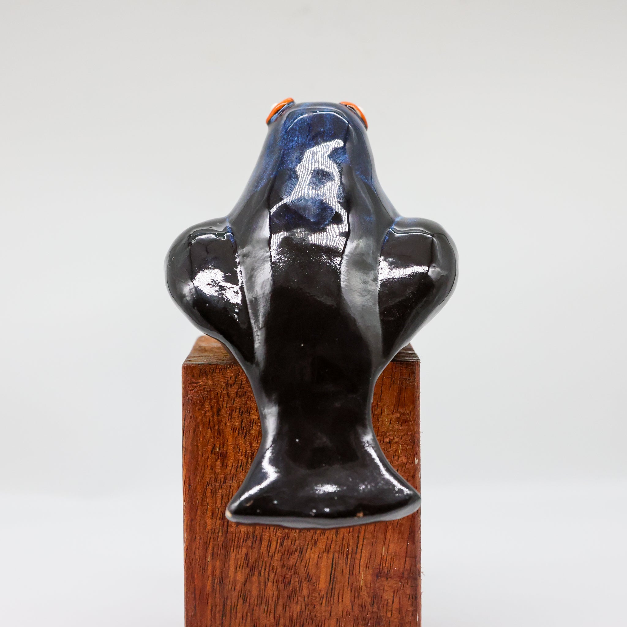 Handcrafted ceramic tūī sculpture, Cheeky Beaks collection
