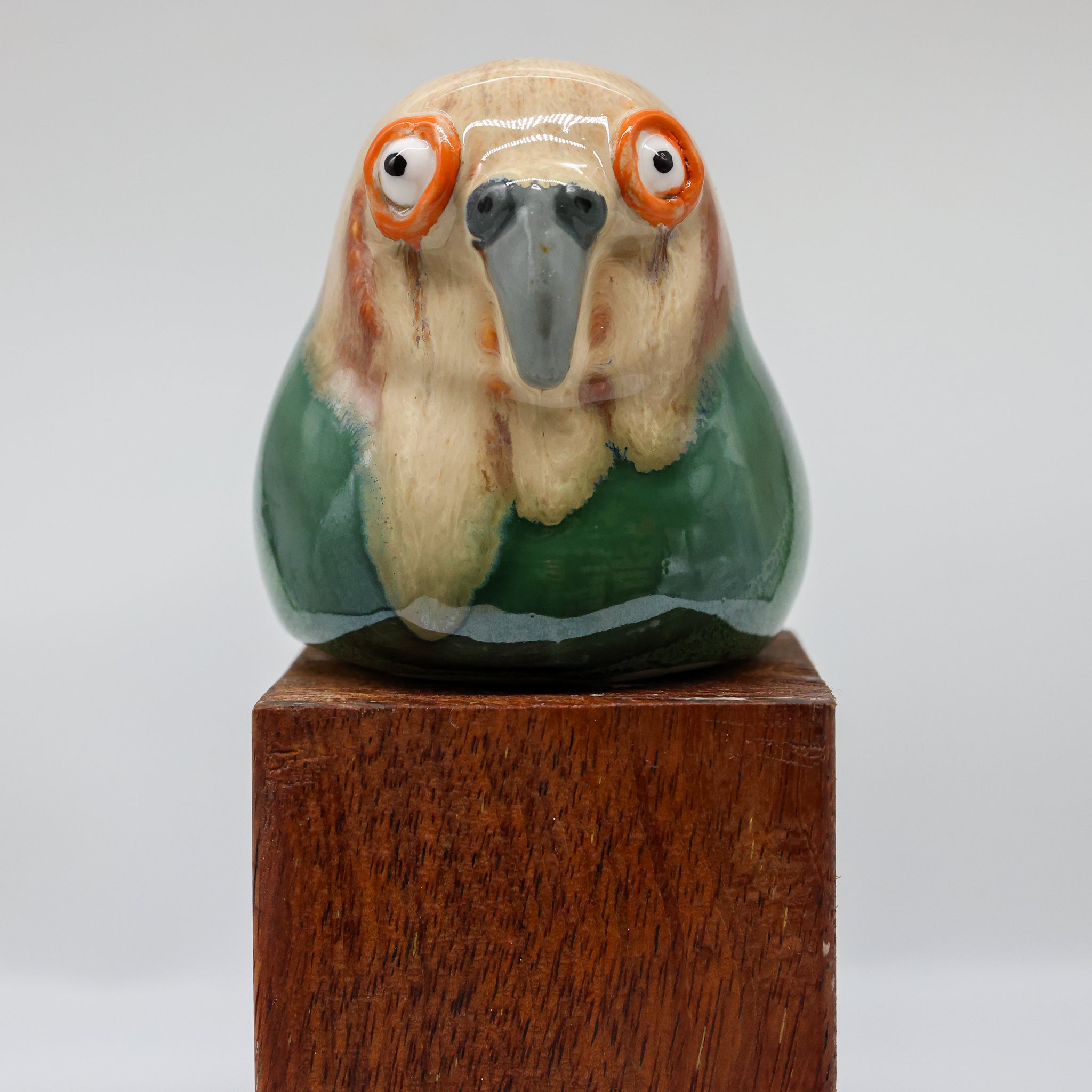 Kākāpō ceramic sculpture handcrafted in Arrowtown, New Zealand