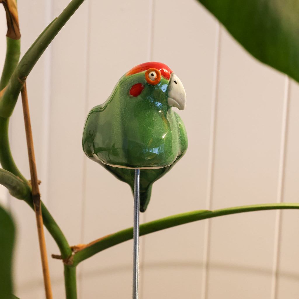 Kākāriki ceramic sculpture scale reference photo